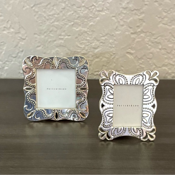 Two Pottery Barn Silver Mini Frames - Picture 1 of 4